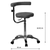 Chromed plated Base Multifunction Armrest Swivel Stool