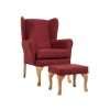 Brick Queen Anne Fireside Chair with Footstool FSC 009 BRK ST 009 BRK