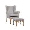 Stone Queen Anne Fireside Chair with Footstool FSC 009 STO ST 009 STO