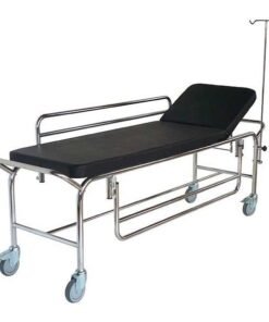 Chromed Stretcher with Castors and Railing
