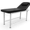 2 Sections Steel Fixed Treatment Table Black