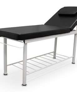 2 Sections Steel Fixed Treatment Table Black