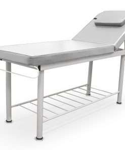 2 Sections Steel Fixed Treatment Table White